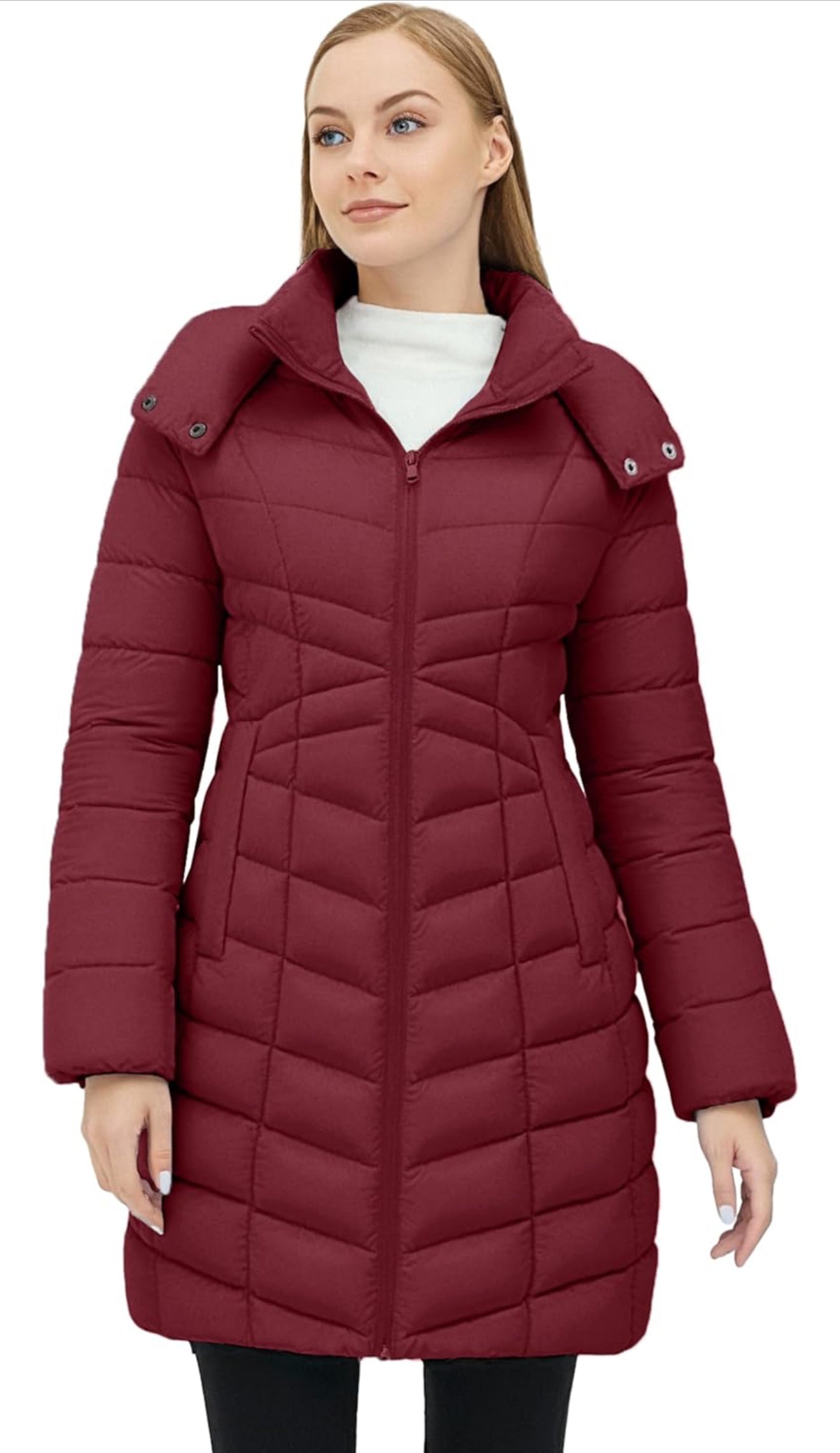 Women's Long Puffer Jacket - Warm Quilted Winter Coat (Plus Size) | AURORE LUXURE