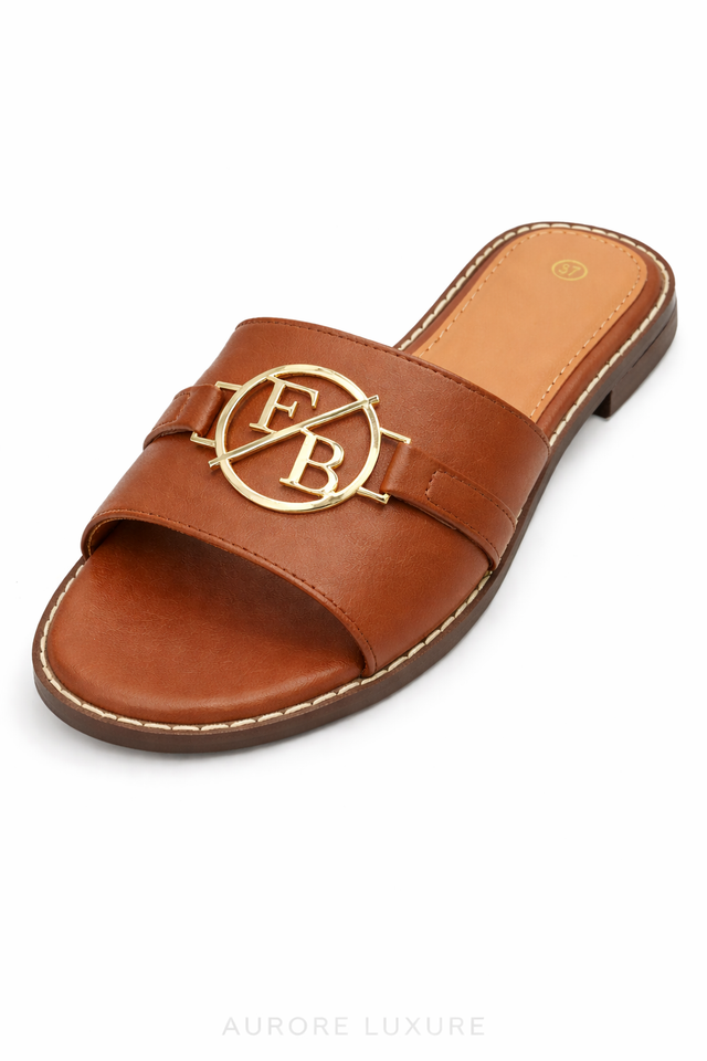 Women Luxury Slide Sandals – Gold Bird Ring Design (Sizes 37–42)