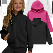 Girls 3-Pack Sweatshirts - Hoodies & Quarter Zip Fleece Set | AURORE LUXURE