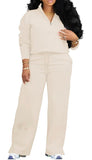 Women's 2 Piece Tracksuit - Oversized Half Zip Sweatsuit Set | AURORE LUXURE