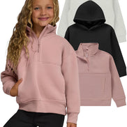 Girls 3-Pack Sweatshirts - Hoodies & Quarter Zip Fleece Set | AURORE LUXURE