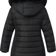 Girls’ Winter Waterproof Long Puffer Coat – Warm Kids Parka Jacket with Removable Hood