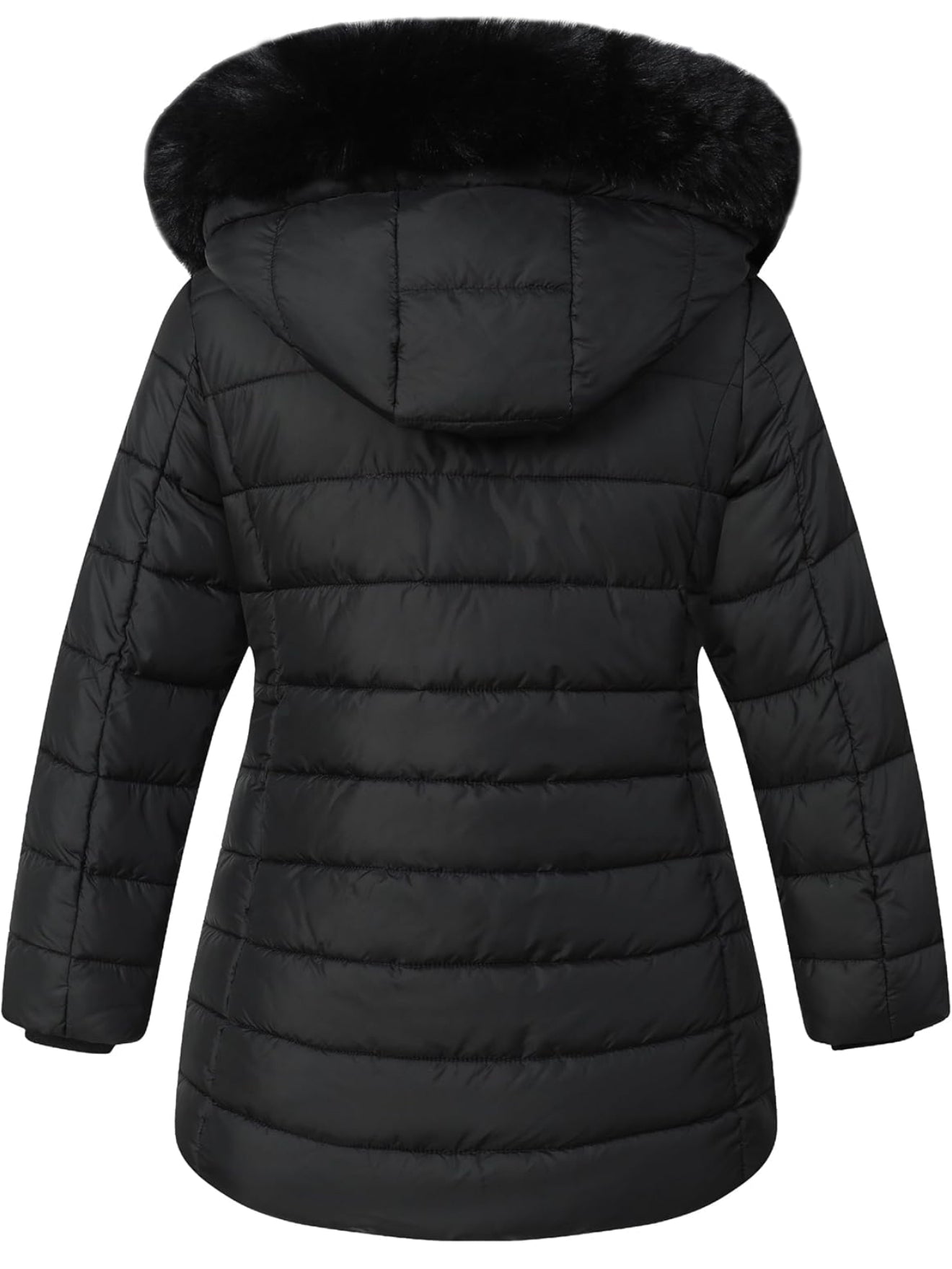 Girls’ Winter Waterproof Long Puffer Coat – Warm Kids Parka Jacket with Removable Hood