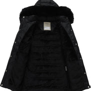 Girls’ Winter Waterproof Long Puffer Coat – Warm Kids Parka Jacket with Removable Hood