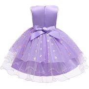 Back view of a purple dress showcasing the fit and design from the Baby Girls Dresses Summer range.