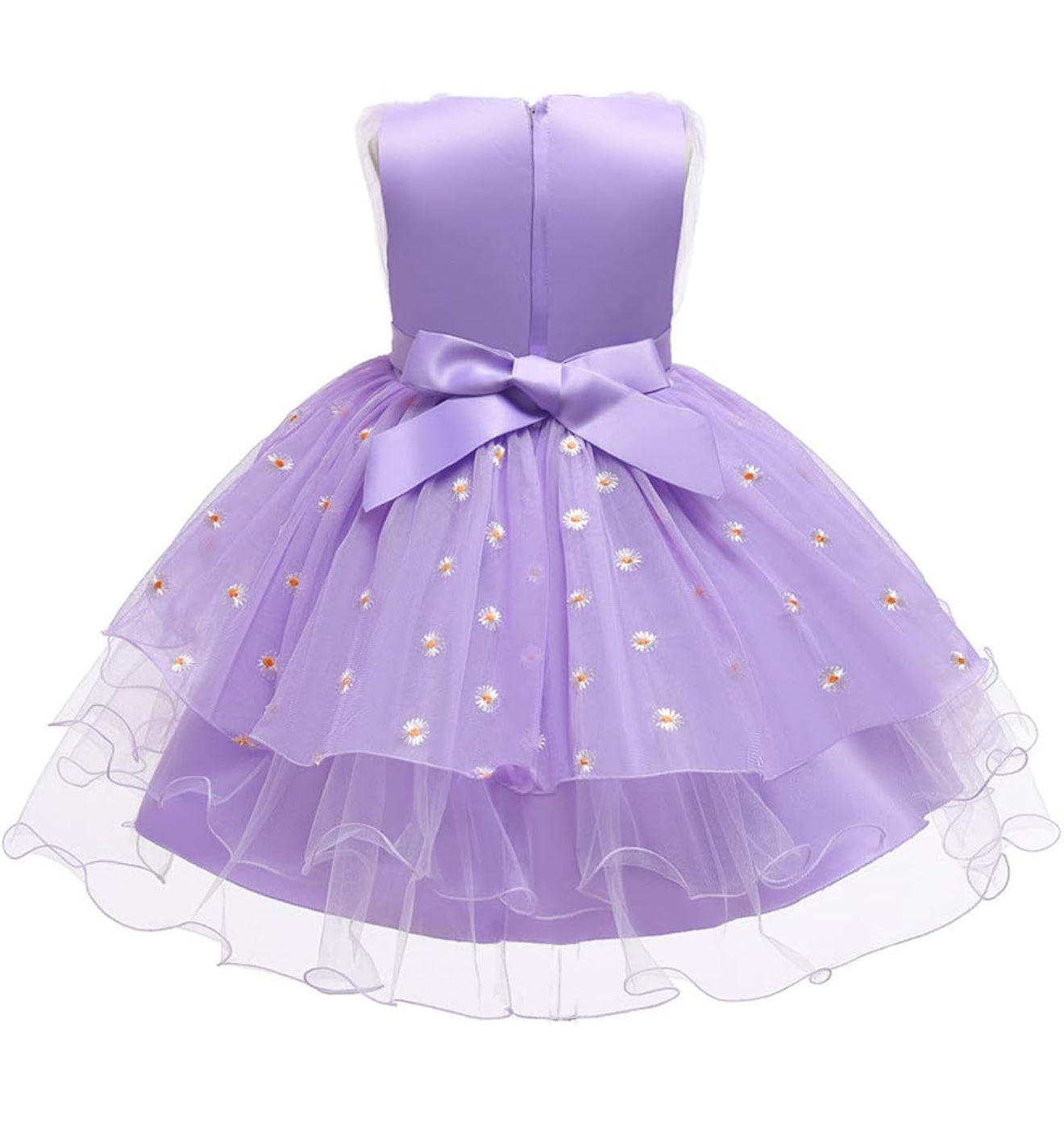 Back view of a purple dress showcasing the fit and design from the Baby Girls Dresses Summer range.
