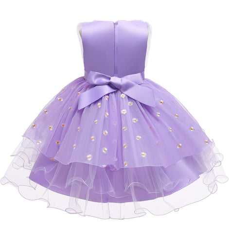 Back view of a purple dress showcasing the fit and design from the Baby Girls Dresses Summer range.