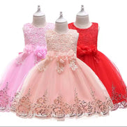 Stylish Dresses Princess Pageant Wedding Birthday Party by AURORE LUXURE, showcasing detailed lace and fluffy skirts, perfect for little girls.