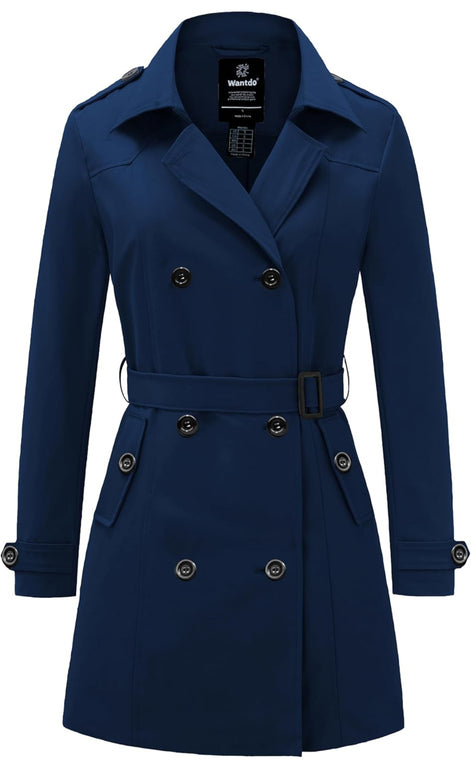 Women's Waterproof Trench Coat - Classic Belted Lapel Coat | AURORRE LUXURE
