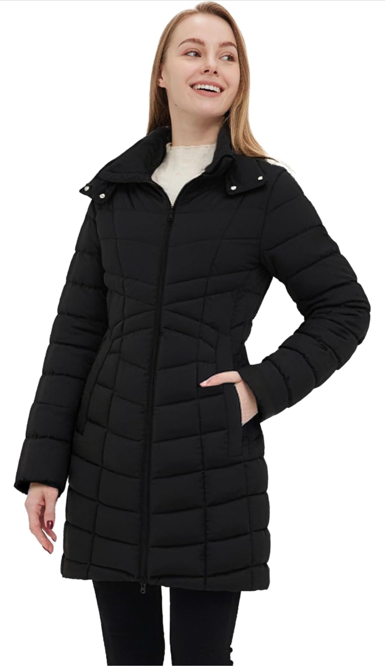 Women's Long Puffer Jacket - Warm Quilted Winter Coat (Plus Size) | AURORE LUXURE