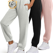 Girls 3-Pack Sweatpants - Fleece Joggers with Pockets | AURORE LUXURE