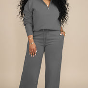 Women's 2 Piece Tracksuit - Oversized Half Zip Sweatsuit Set | AURORE LUXURE