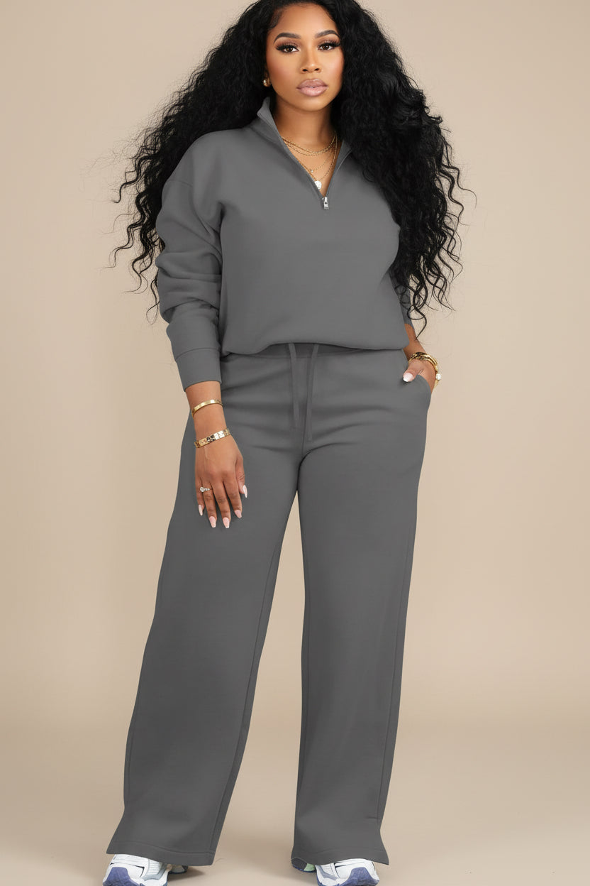 Women's 2 Piece Tracksuit - Oversized Half Zip Sweatsuit Set | AURORE LUXURE