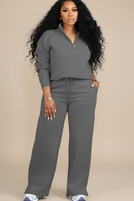 Women's 2 Piece Tracksuit - Oversized Half Zip Sweatsuit Set | AURORE LUXURE