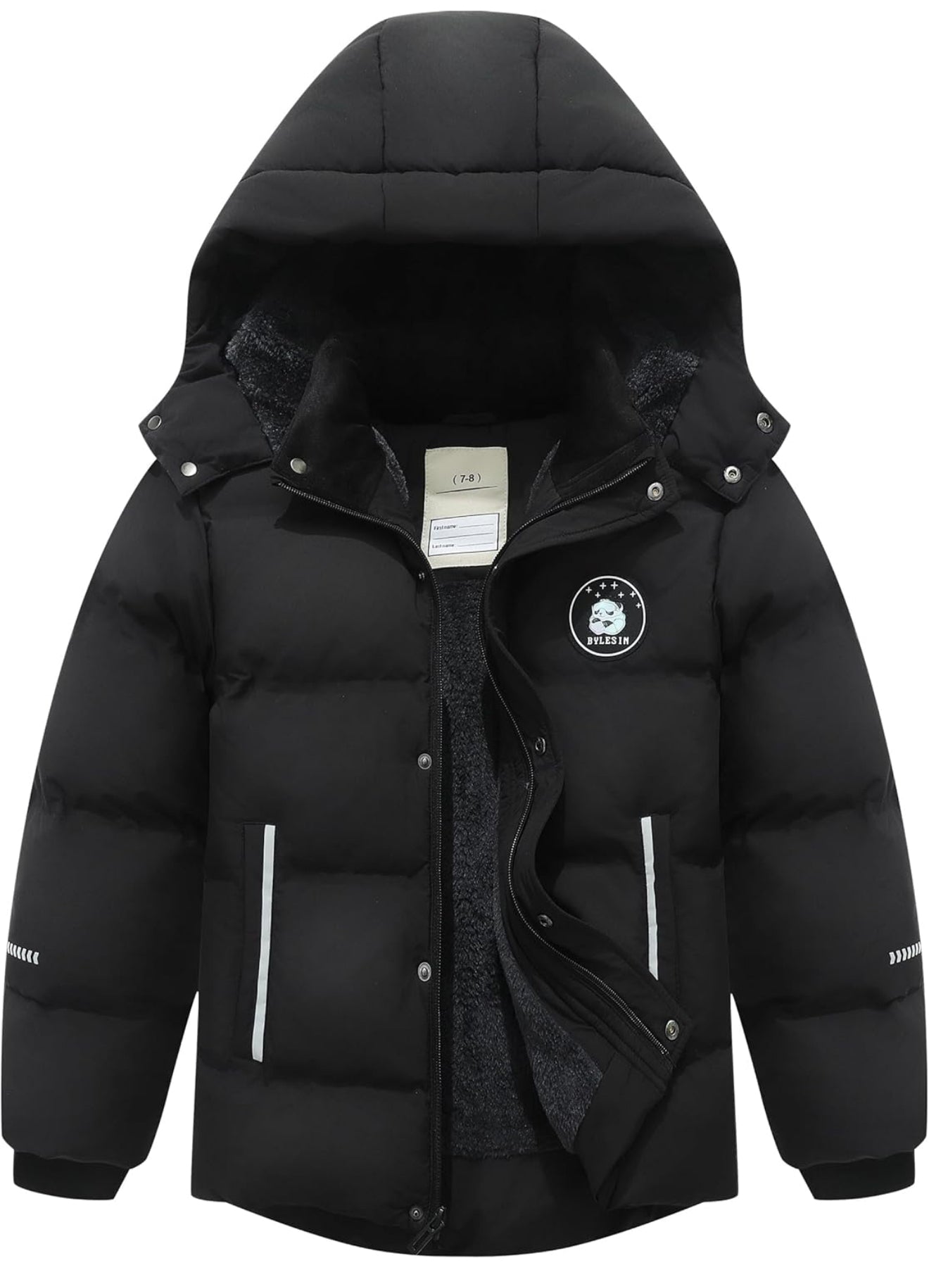 Kids Boys’ Waterproof Puffer Jacket – Warm Fleece Lined Hooded Winter Coat