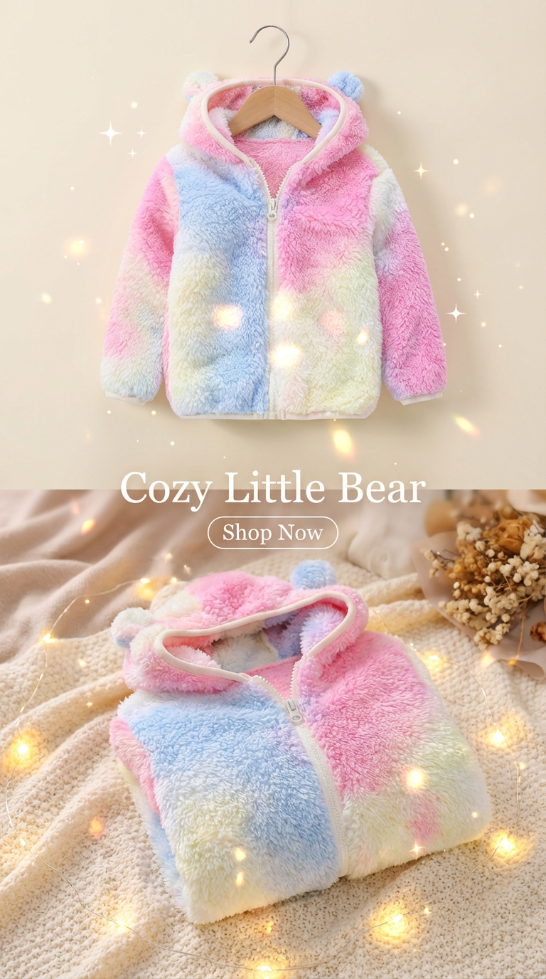 Toddler Bear Ear Hoodie - Fleece Winter Jacket for Boys & Girls _ AURORE LUXURE