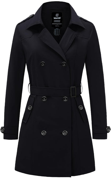 Women's Waterproof Trench Coat - Classic Belted Lapel Coat | AURORRE LUXURE