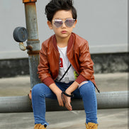 Boys Faux Leather Jacket - Toddler Kids Motorcycle Coat | AURORE LUXURE