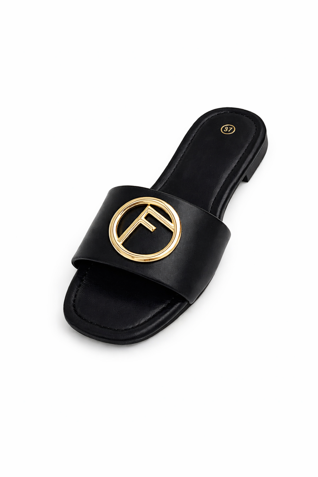Women Luxury Slide Sandals – Gold Bird Ring Design (Sizes 37–42)