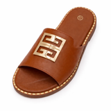 Women Luxury Slide Sandals – Gold Bird Ring Design (Sizes 37–42)
