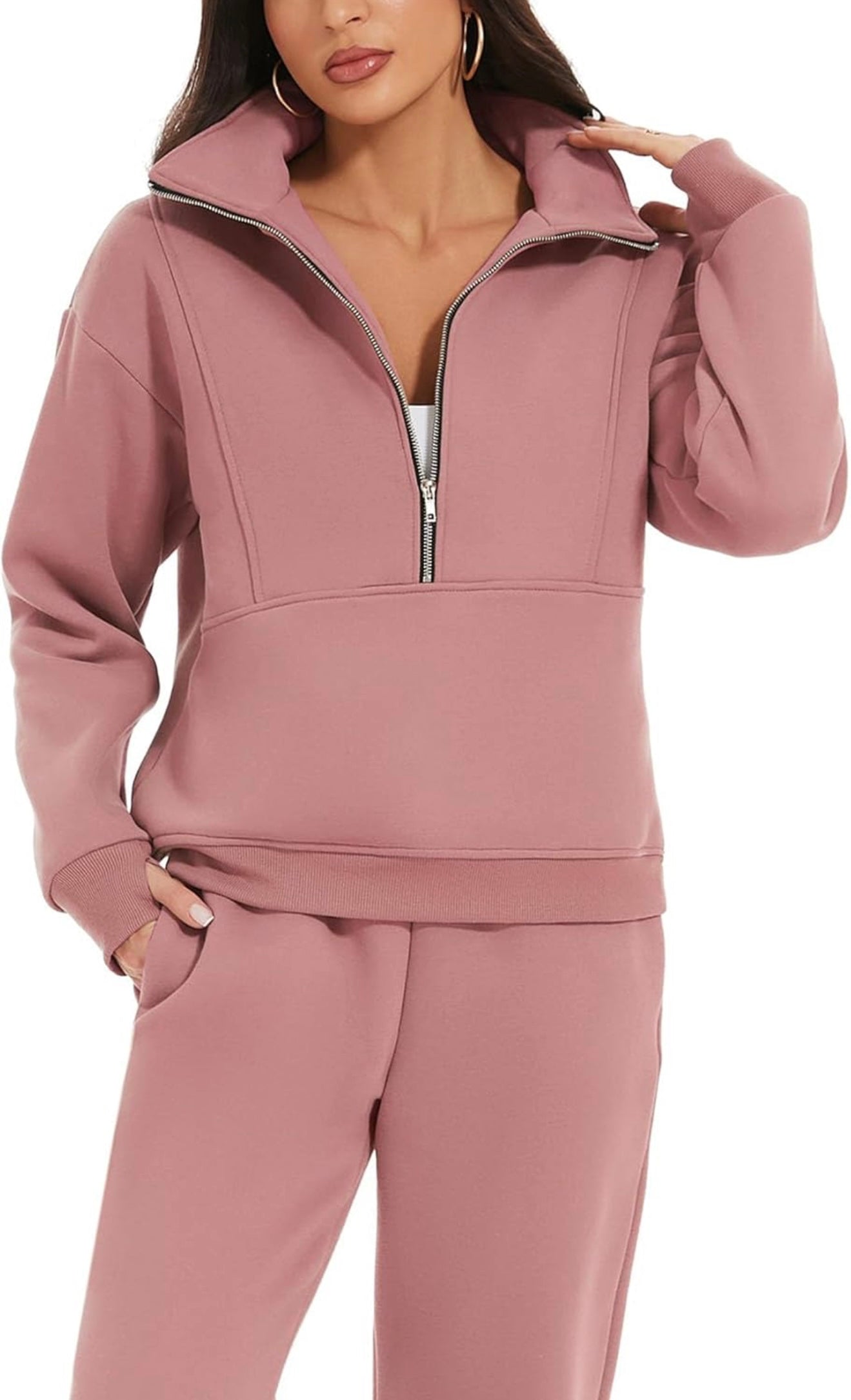 Women's Fleece Tracksuit Set - 2 Piece Sweatshirt & Joggers | AURORE LUXURE