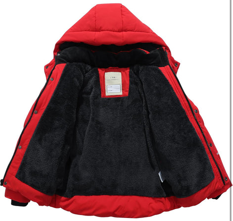 Kids Boys’ Waterproof Puffer Jacket – Warm Fleece Lined Hooded Winter Coat