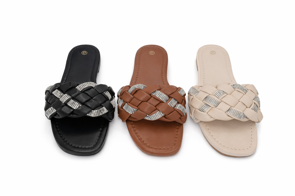 Women Luxury Slide Sandals – Gold Bird Ring Design (Sizes 37–42)