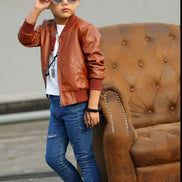 Boys Faux Leather Jacket - Toddler Kids Motorcycle Coat | AURORE LUXURE