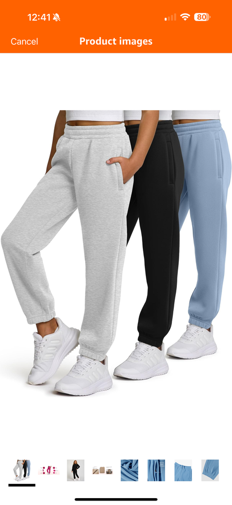 Girls 3-Pack Sweatpants - Fleece Joggers with Pockets | AURORE LUXURE