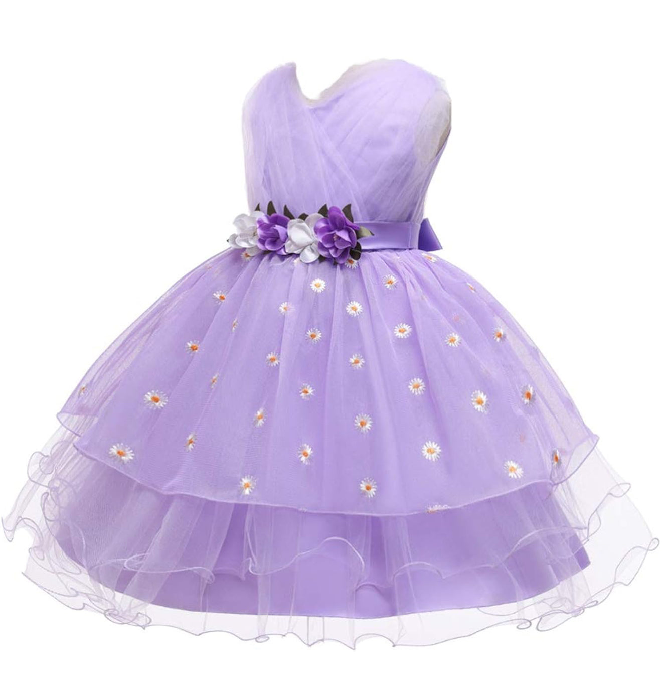 Stunning purple dress with floral accents, featured in the Baby Girls Dresses Summer collection.