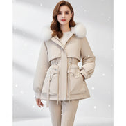 Women's Fleece Hooded Parka - Warm Winter Zipper Coat | AURORE LUXURE