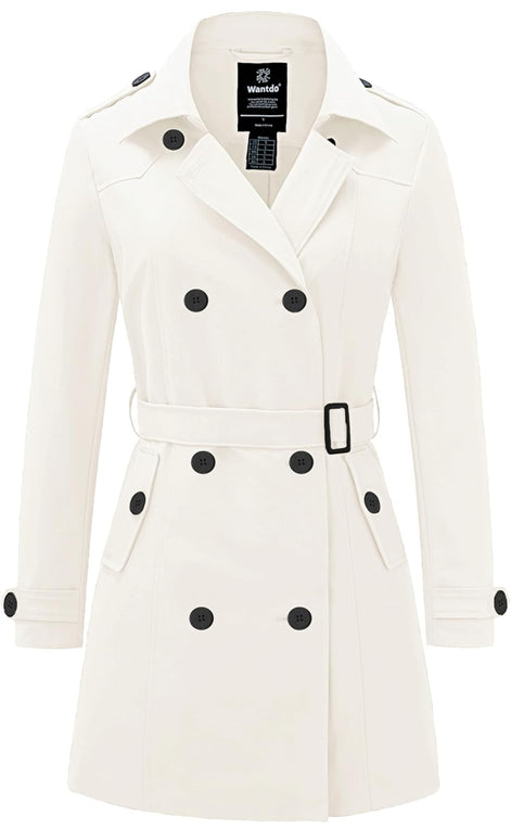 Women's Waterproof Trench Coat - Classic Belted Lapel Coat | AURORRE LUXURE