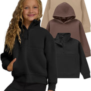 Girls 3-Pack Sweatshirts - Hoodies & Quarter Zip Fleece Set | AURORE LUXURE