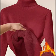 Women's Fleece Lined Turtleneck - Warm Long Sleeve Pullover Top