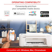 Canon PIXMA TS3720 Wireless All-in-One Printer for Basic Home Printing, White