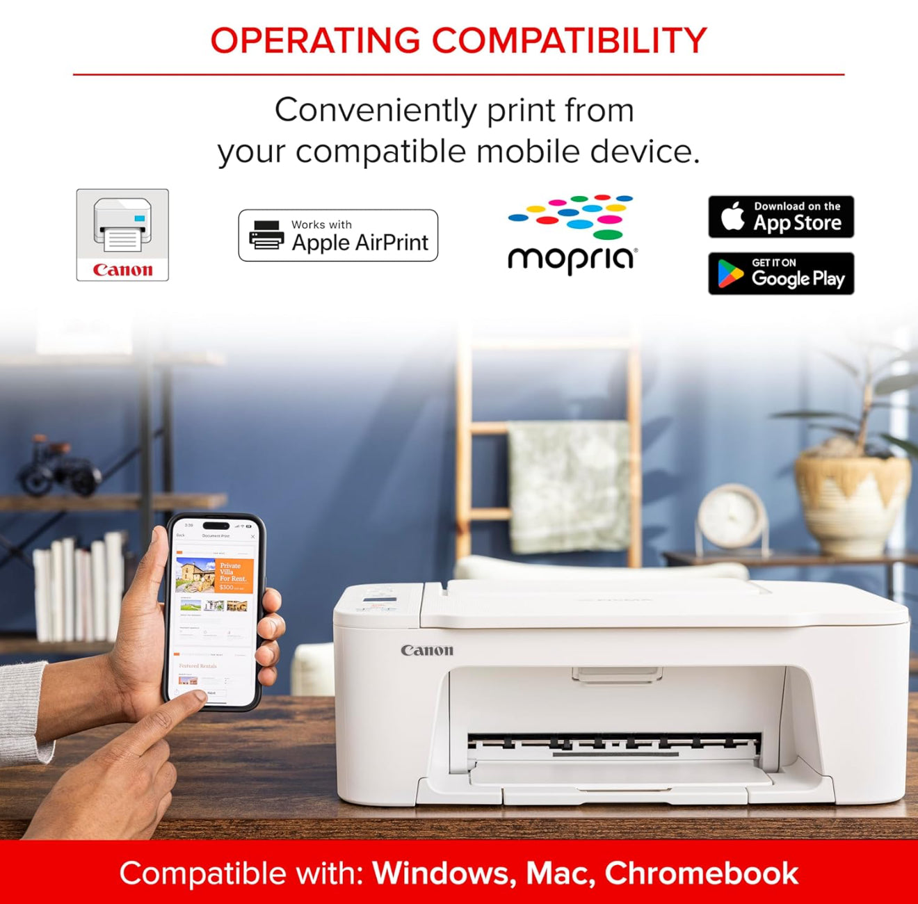 Canon PIXMA TS3720 Wireless All-in-One Printer for Basic Home Printing, White