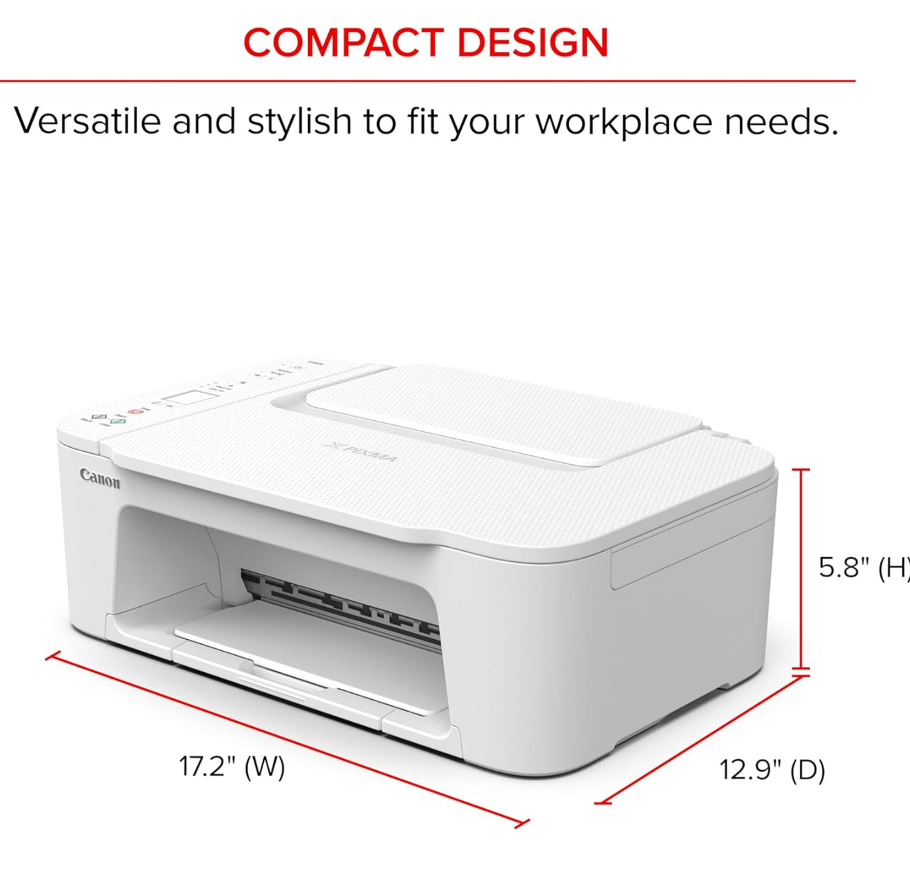 Canon PIXMA TS3720 Wireless All-in-One Printer for Basic Home Printing, White