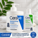 CeraVe Hydrating Cleanser & Moisturizing Cream Set for Dry Skin (12oz + 3oz)