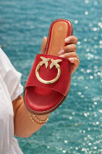 Women Luxury Slide Sandals – Gold Bird Ring Design (Sizes 37–42)