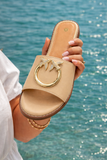 Women Luxury Slide Sandals – Gold Bird Ring Design (Sizes 37–42)