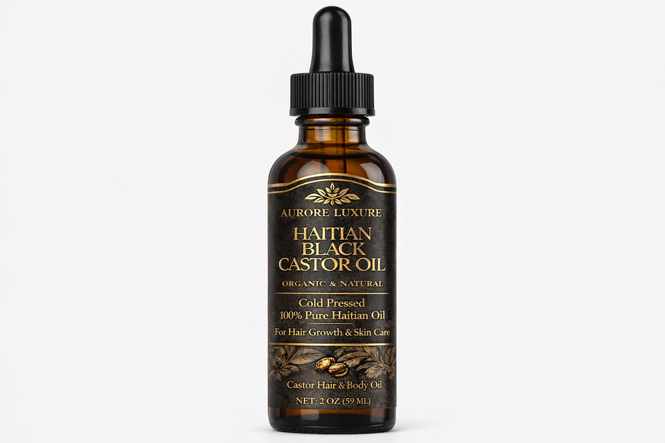 Aurore Luxure Haitian Black Castor Oil/ maskriti – Organic & Natural 100% Pure Castor Hair & Body Oil