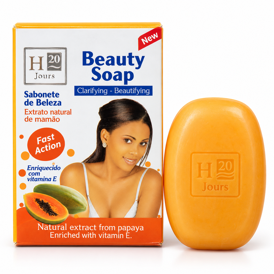 H 20 Jours Papaya Skin Care Set – Beauty Soap & Cream, 2-Piece
