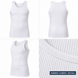 Michael Adams Men’s White Ribbed Tank Undershirts, 12-Pack, Classic Fit, Tag-Free Stretch Comfort