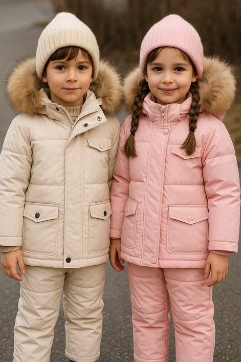 Kids 2-Piece Snowsuit - Waterproof Puffer Jacket & Snow Pants Set | AURORE LUXURE