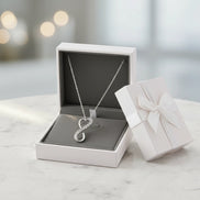 Delicate Diamond Infinity Heart 18” Pendant Necklace in Sterling Silver (1/10 ct. t.w.)”