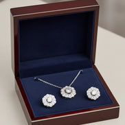 Delicate 2-Pc. Diamond Flower Pendant Necklace & Matching Stud Earrings Set in Sterling Silver (1/6 ct. t.w.)