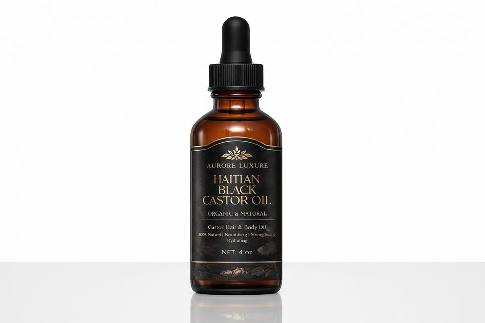 Aurore Luxure Haitian Black Castor Oil/ maskriti – Organic & Natural 100% Pure Castor Hair & Body Oil