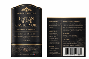 Aurore Luxure Haitian Black Castor Oil/ maskriti – Organic & Natural 100% Pure Castor Hair & Body Oil