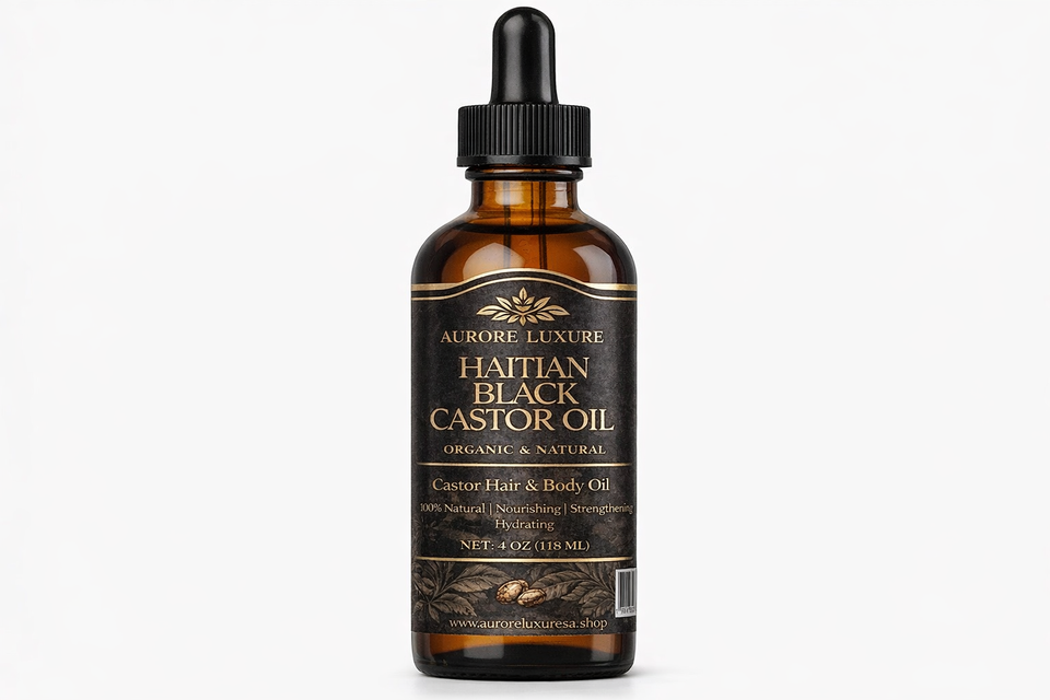 Aurore Luxure Haitian Black Castor Oil/ maskriti – Organic & Natural 100% Pure Castor Hair & Body Oil