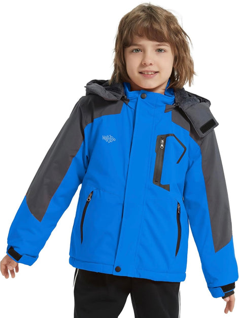 Boy's Waterproof Ski Jacket - Fleece Lined Winter Snowboard Coat | AURORE LUXURE